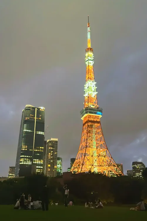 tokyo tower sunset lightup